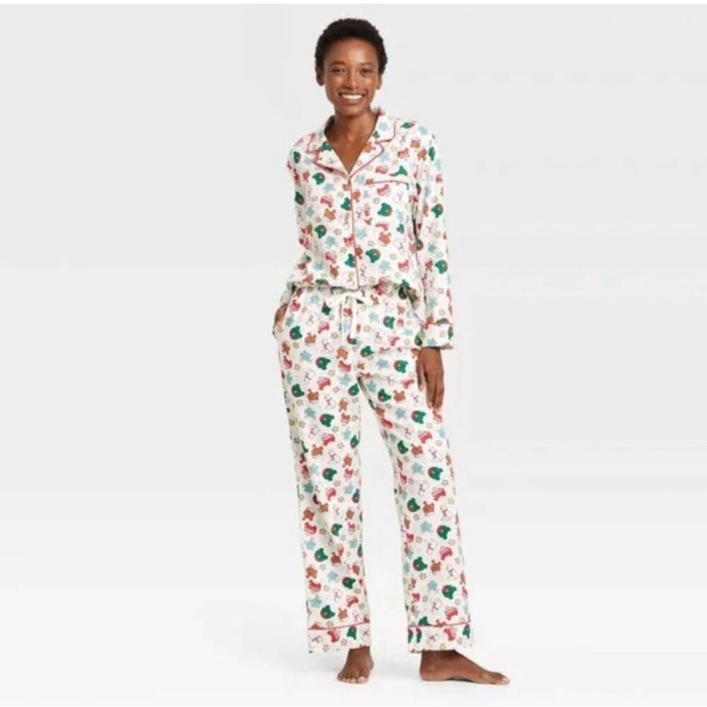 Wondershop Women’s Holiday Treats Print Cotton Holiday Pajama Set white multi XX